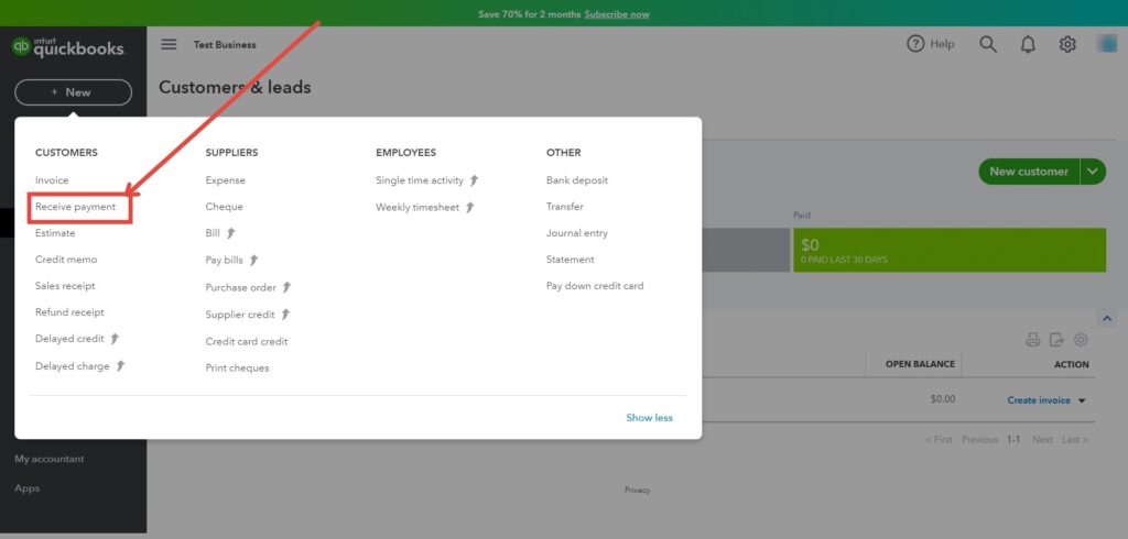 Quickbooks factuur