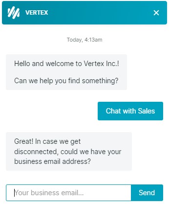 Vertex Chat avec les ventes