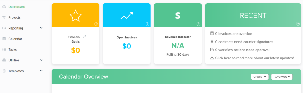 Dubsado Dashboard