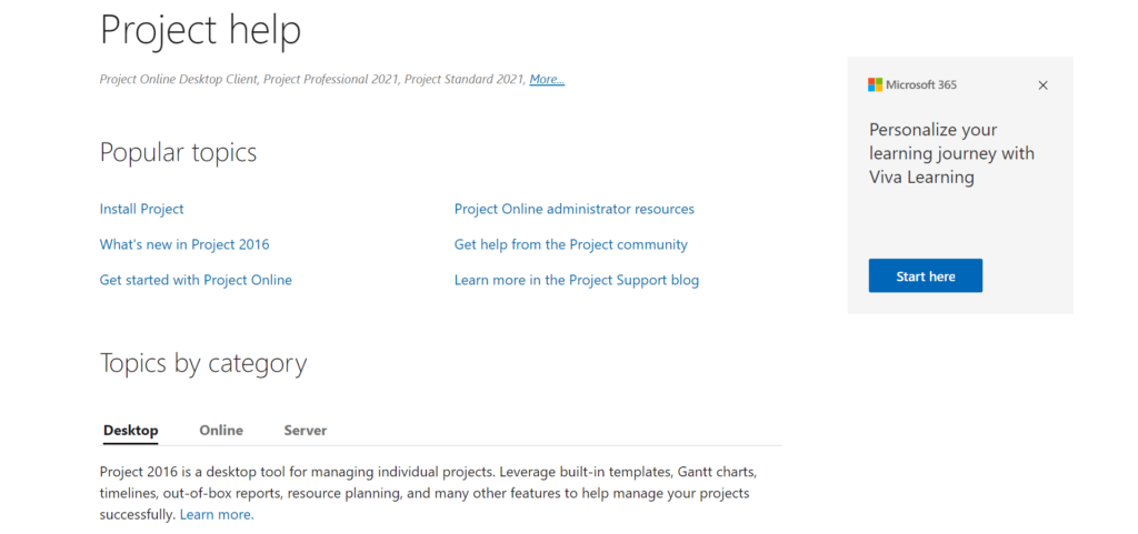 Microsoft Project’s Customer Support