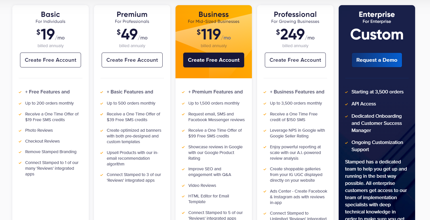 Stamped.io pricing