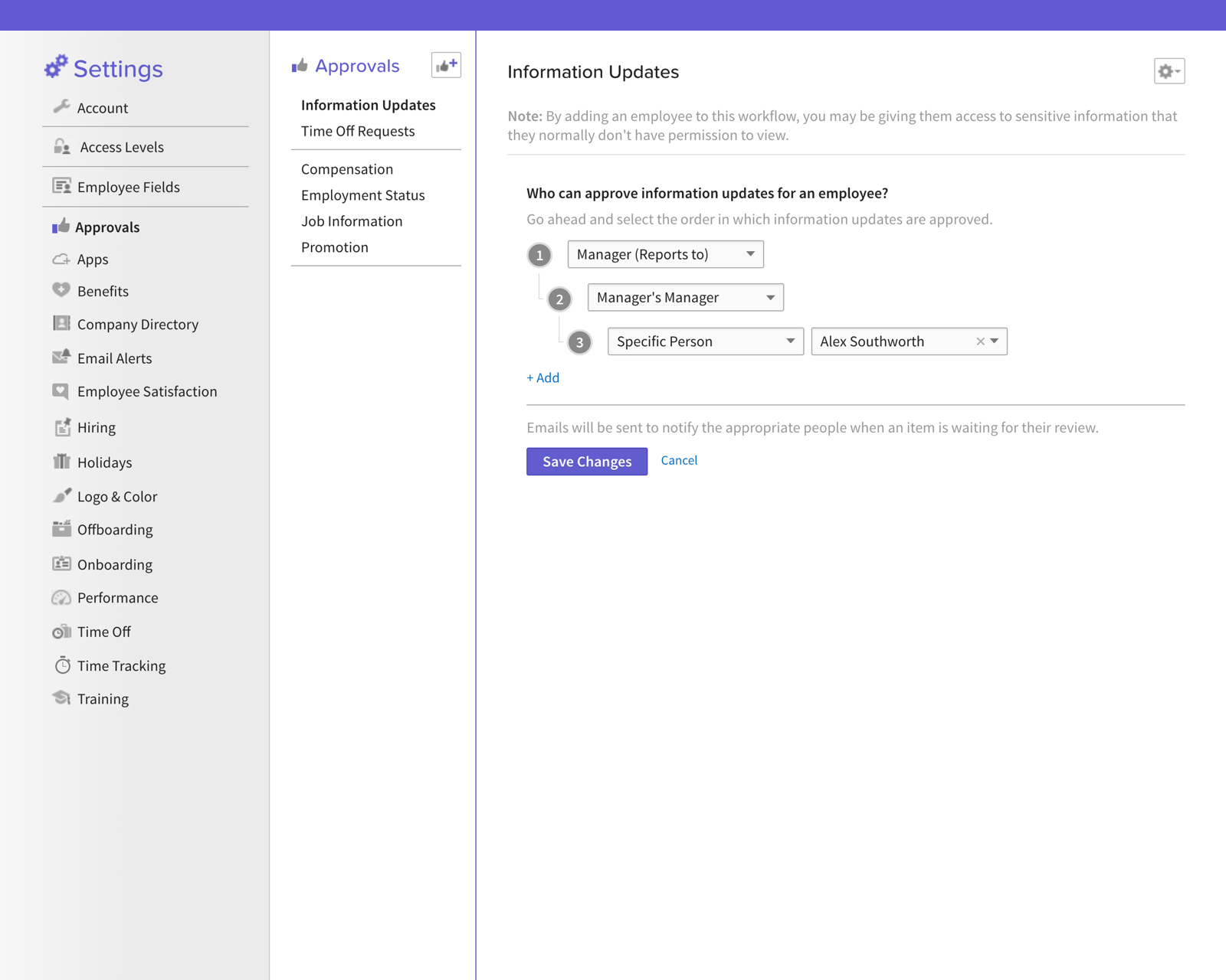 flux de travail du bambou hr