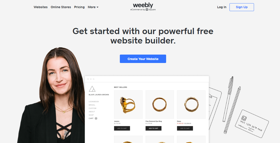 Alternatives à wix : weebly