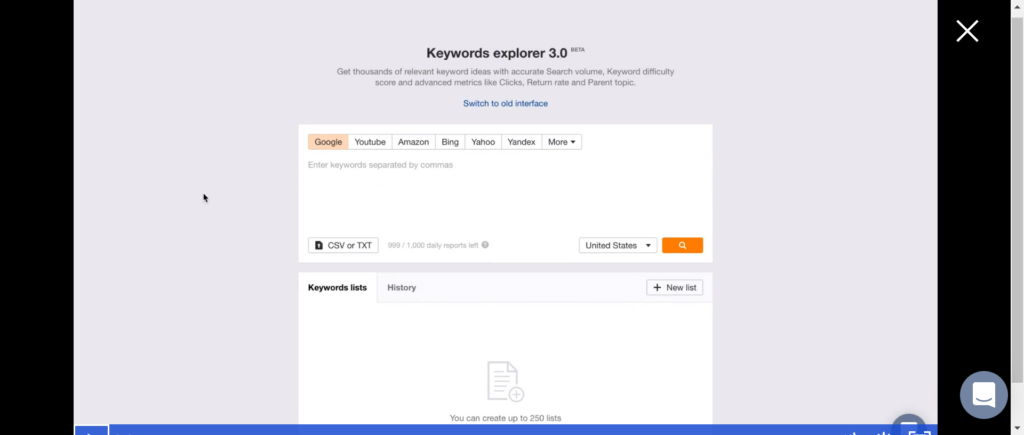 ahrefs keyword explorer