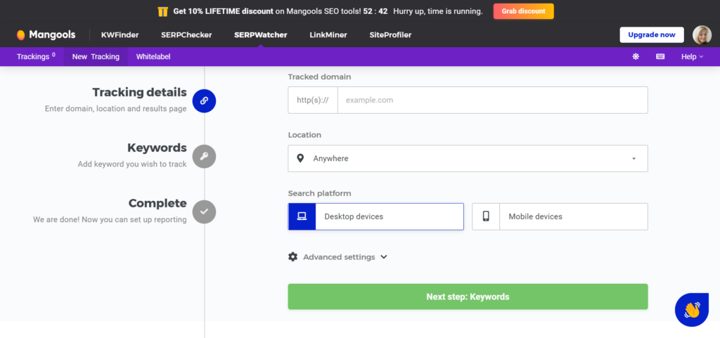 Mangools SERPWatcher - Track Your Ranking