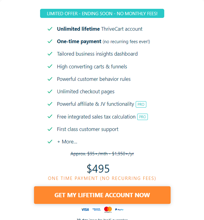 ThriveCart pricing