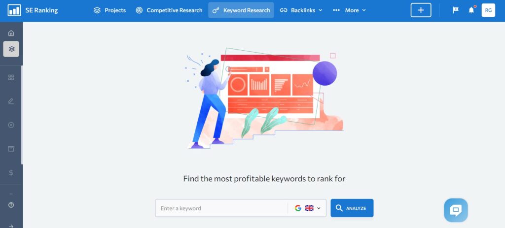 SE Rankings Keyword Tools