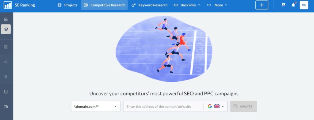 SE Ranking Investigación de la competencia