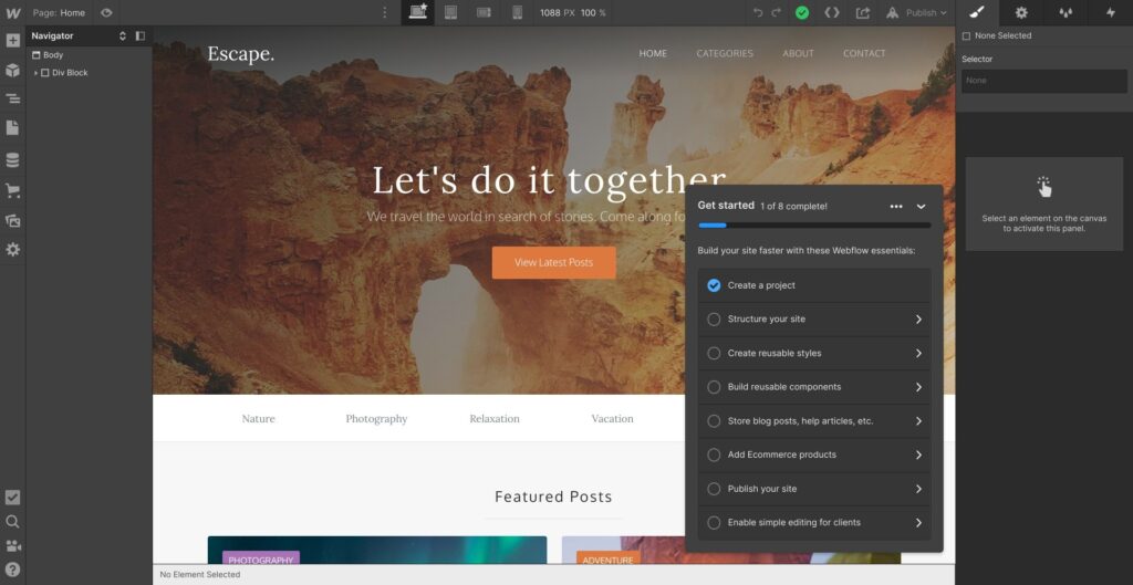 Main Features of Webflow
