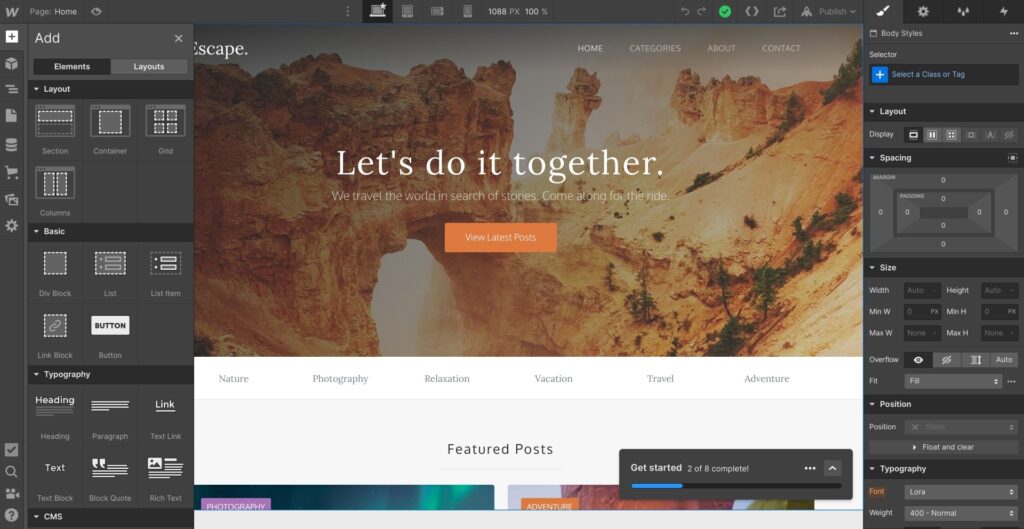 Main Features of Webflow