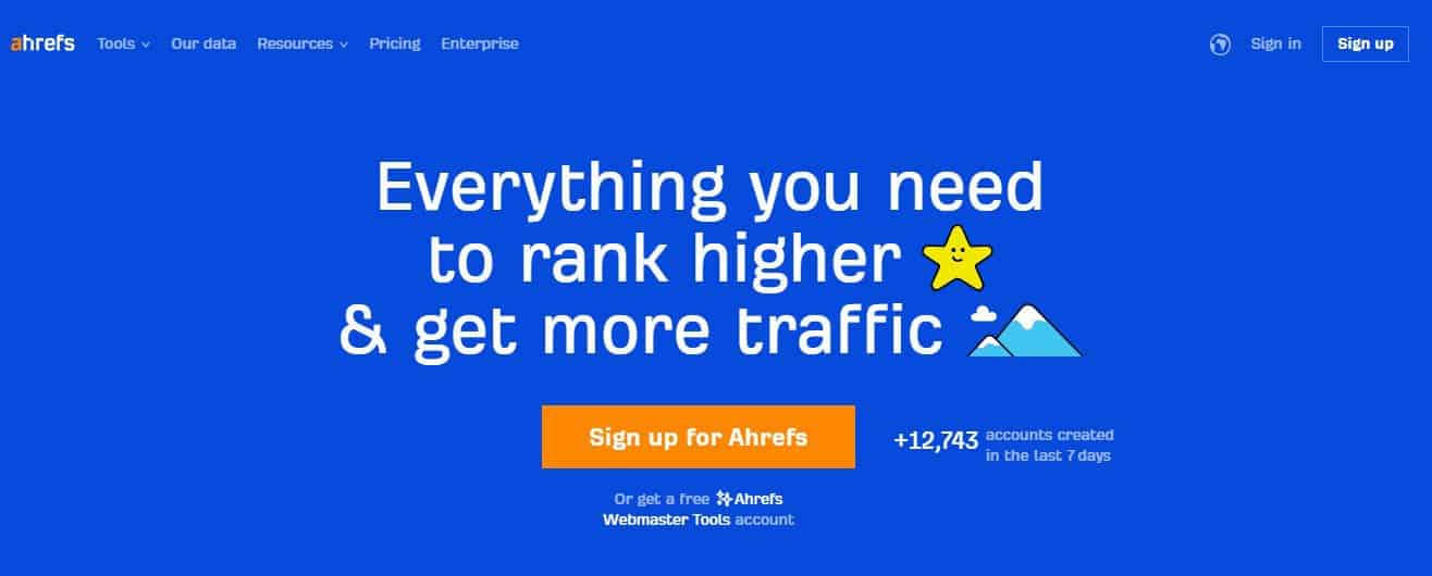 Sitio web de Ahrefs