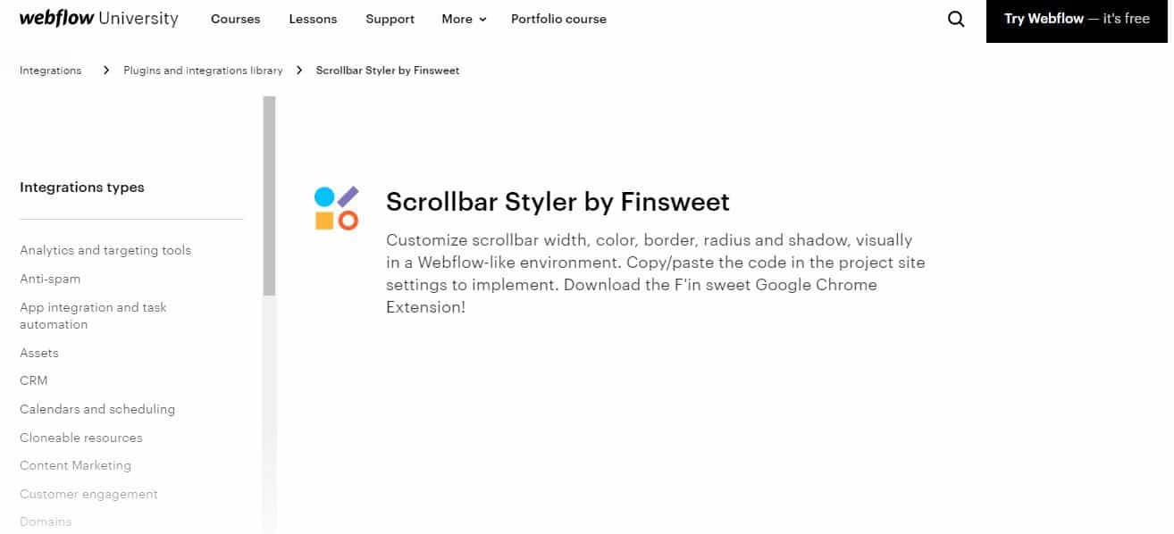 Scrollbar Styler door Finsweet