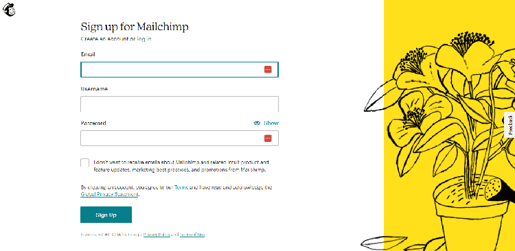 Create an Account with MailChimp