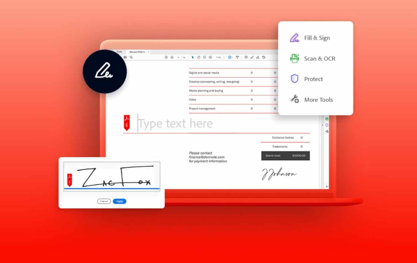 Adobe Acrobat Sign Bild von Website