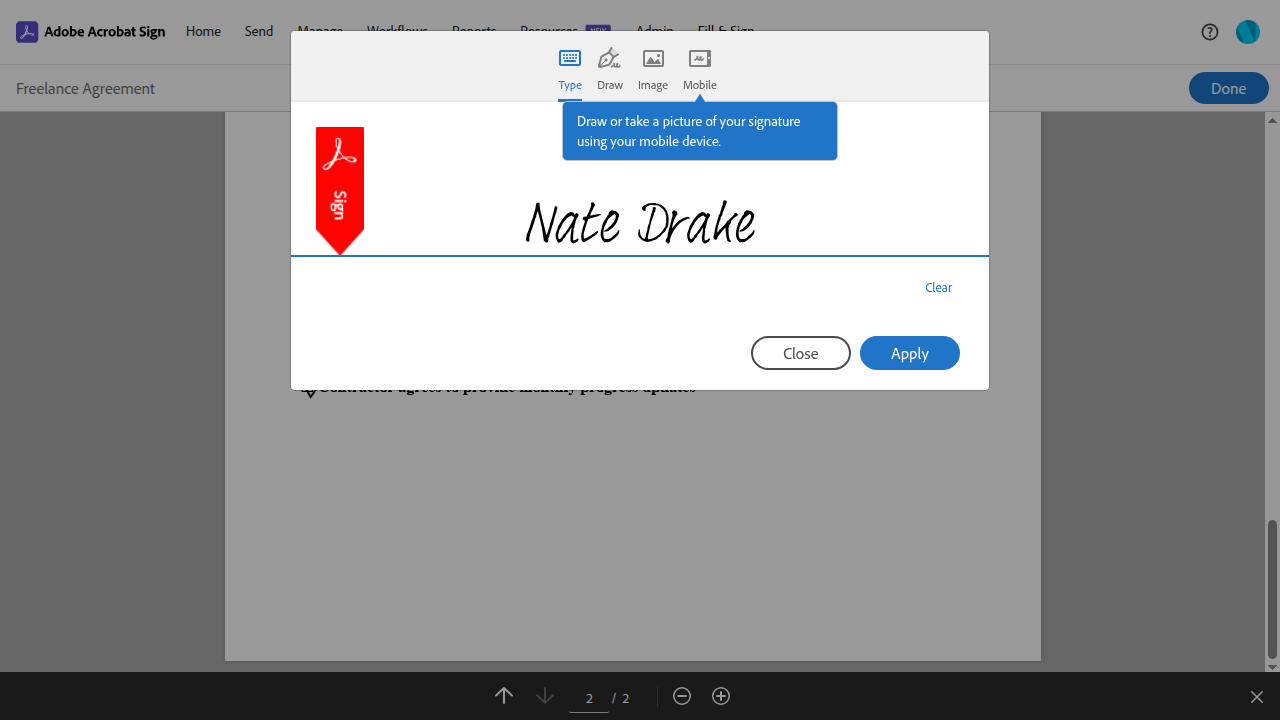Adobe Acrobat Sign Signatures