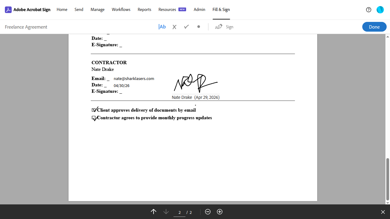 Adobe Acrobat Sign Signature Software Workflow