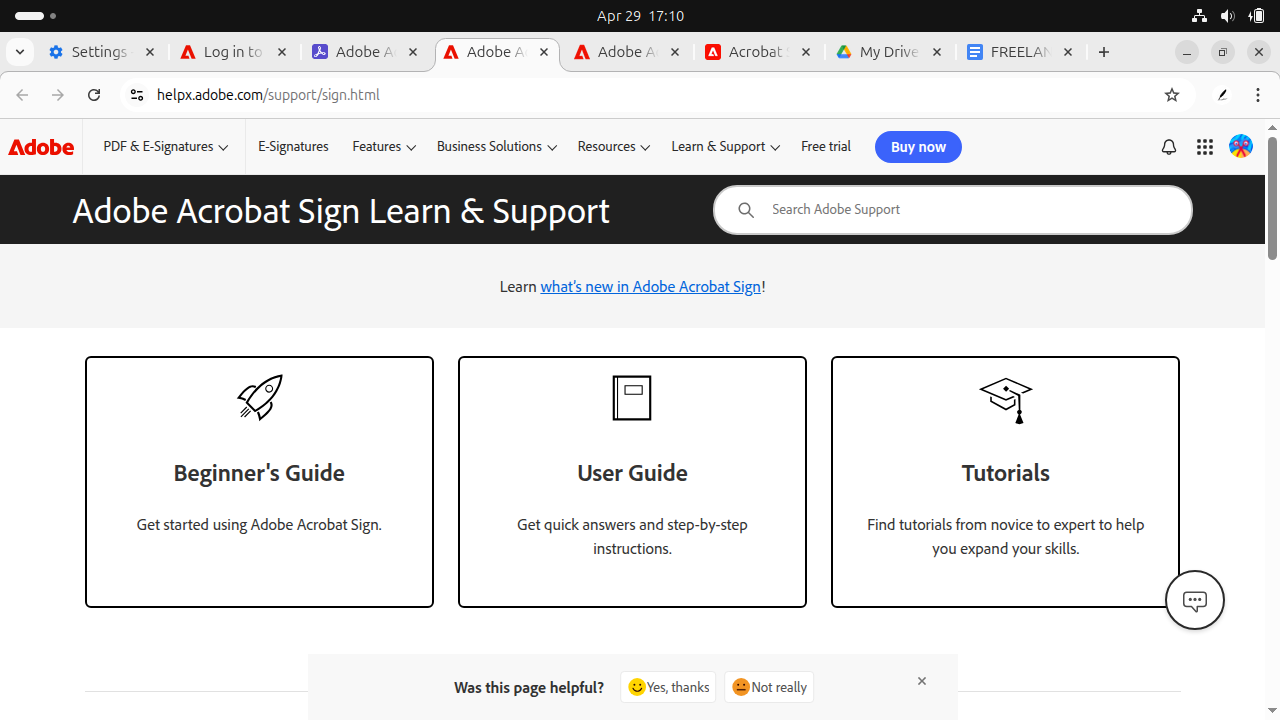 Adobe Acrobat Sign Support