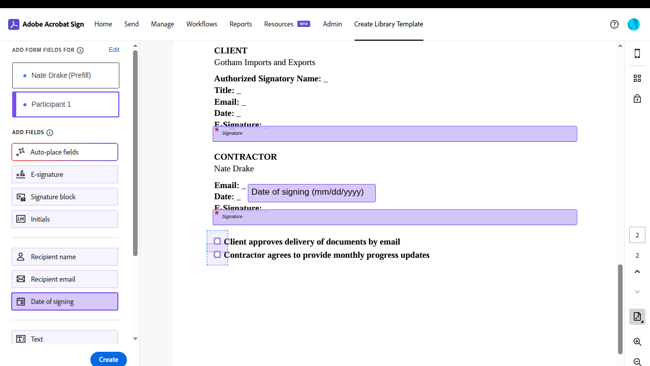 Adobe Acrobat Sign Templates
