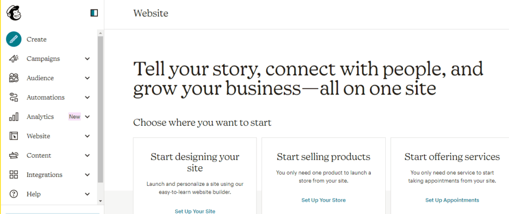 connect a site mailchimp