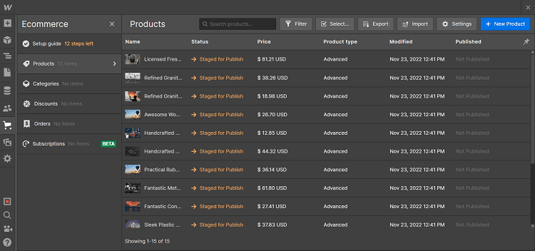 Comercio electrónico con Webflow