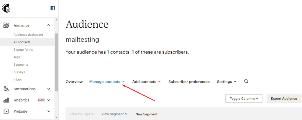 mailchimp manage contacts