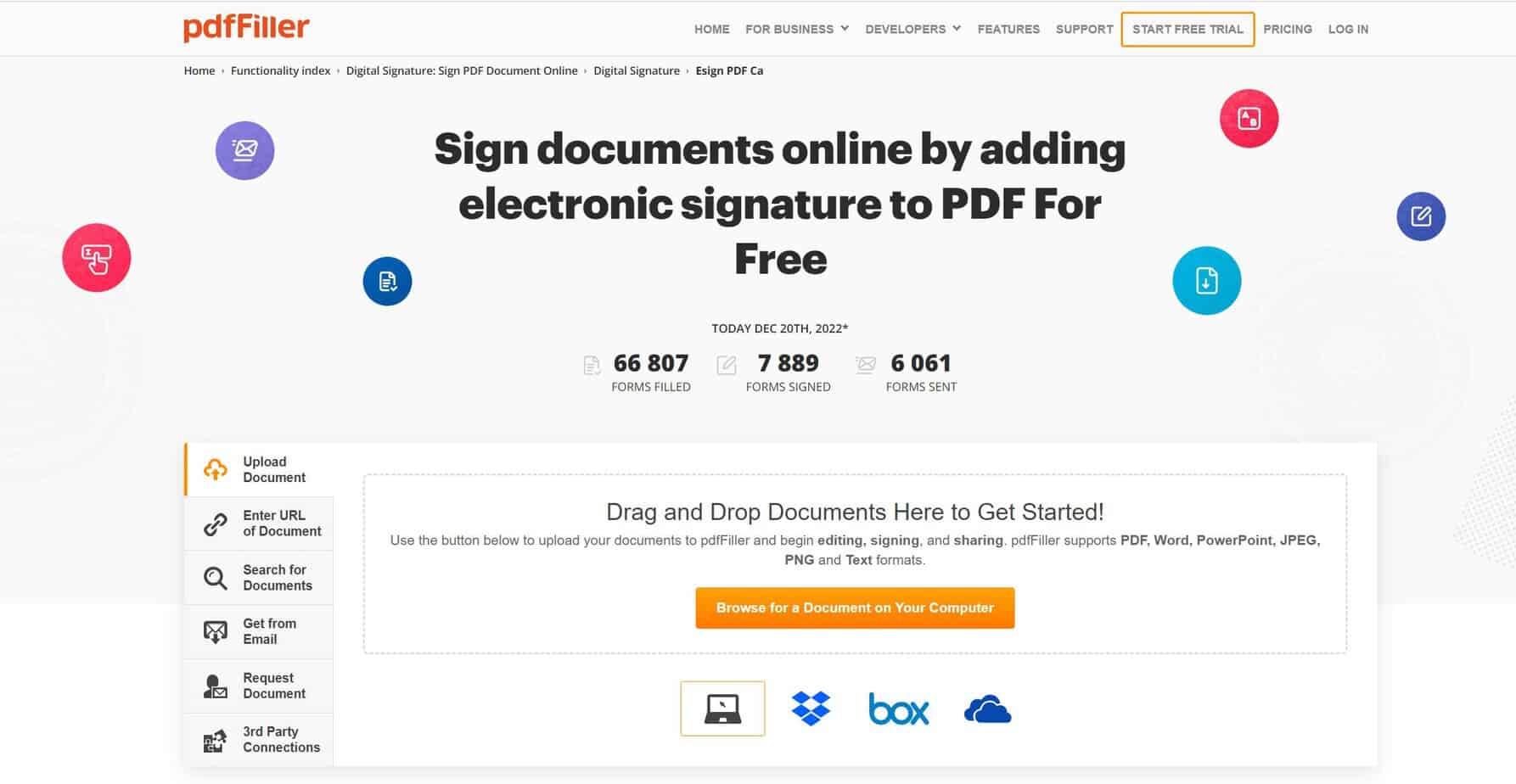 PDFfiller electronic signature documents