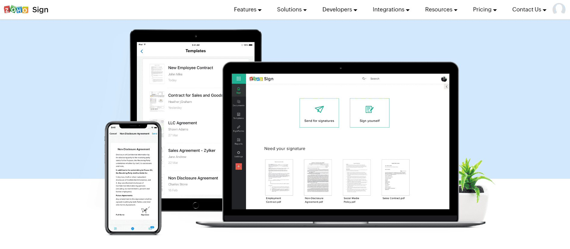 Zoho website