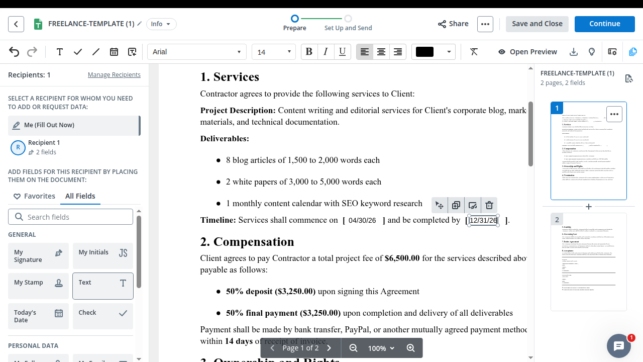 signNow Templates