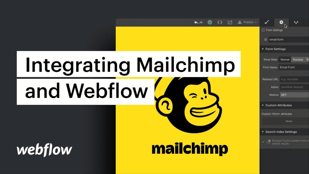 intégration de webflow mailchimp