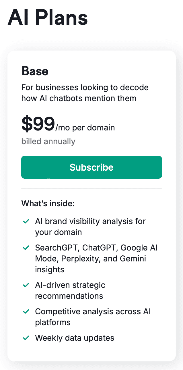 Semrush - Ai Plans