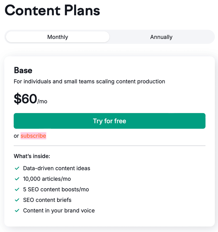 Semrush Content Plan