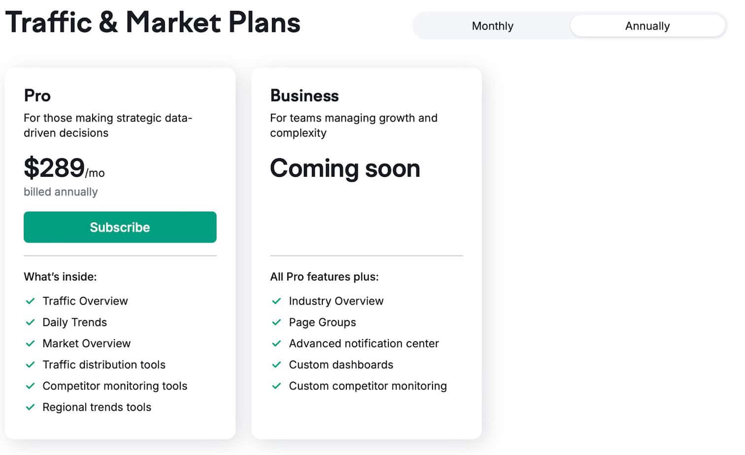 Semrush - Traffic & Market Plans