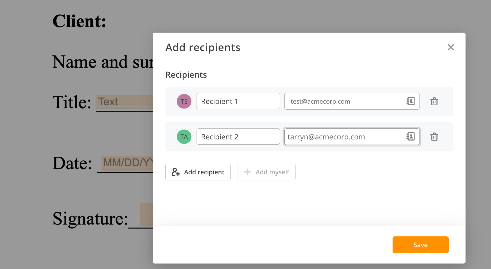 PDFfiller Demo Assigning Recipients
