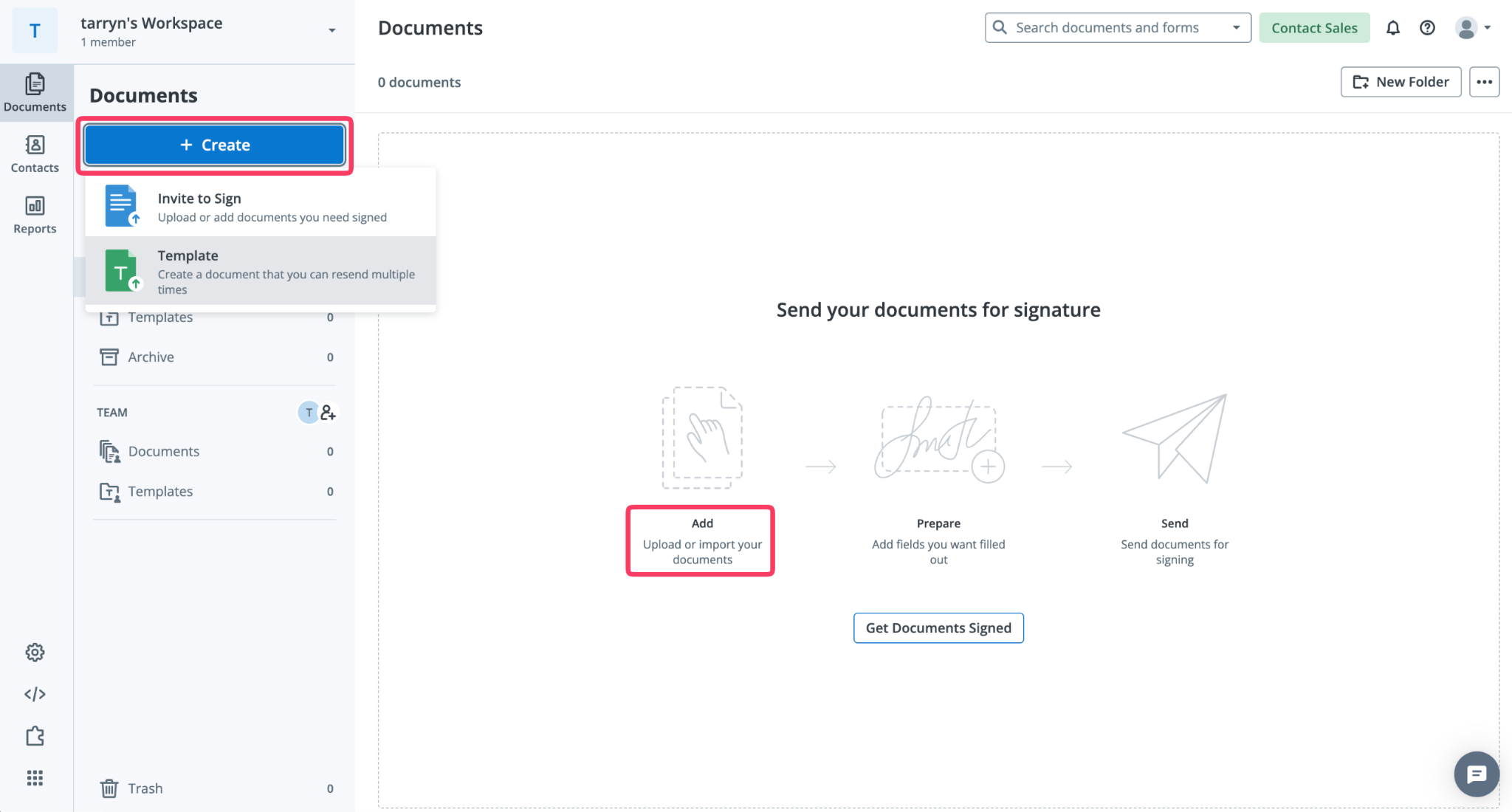 Template creation for future documents