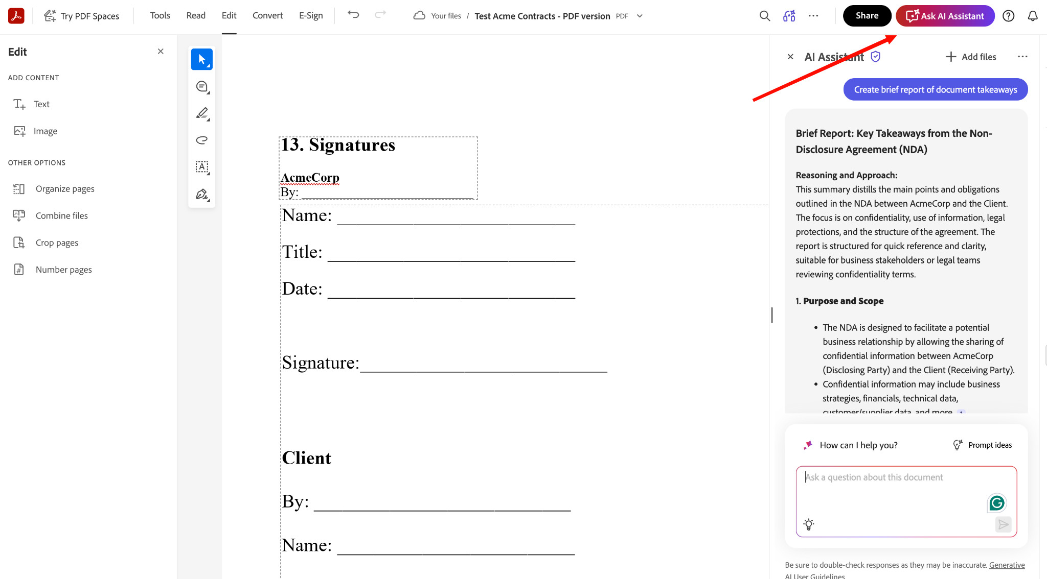 Adobe Demo AI assistant