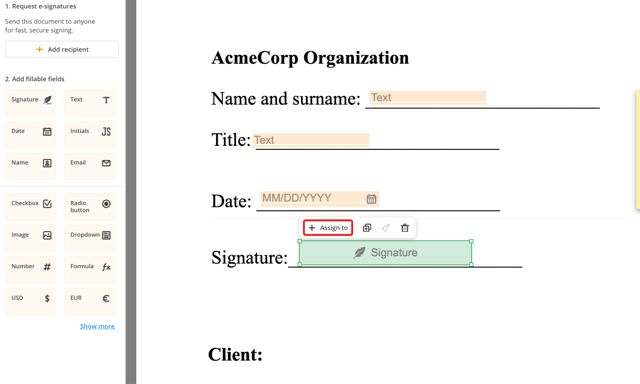 PDFfiller Demo Adding Fillable Fields