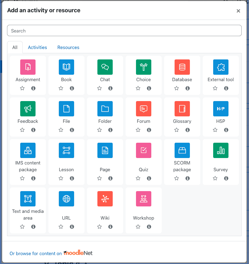 moodle activiteiten