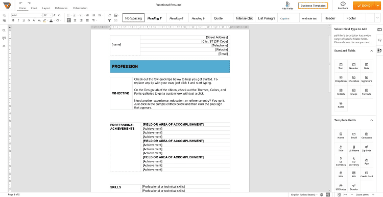 Modèles de remplissage pdf