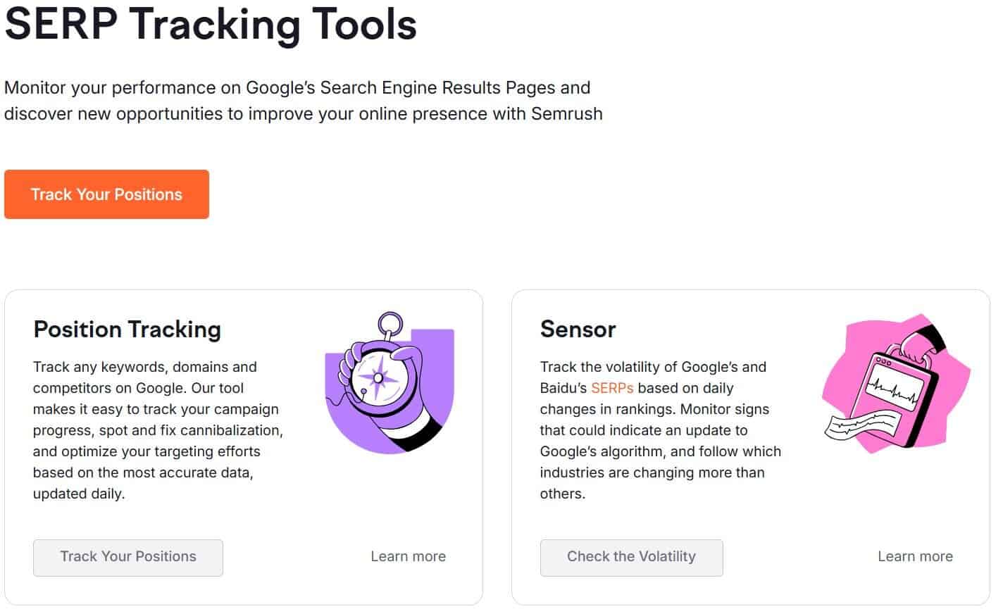 serp tracking tools semrush