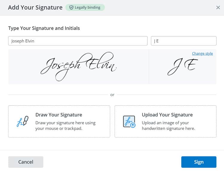 signnow legally binding signature