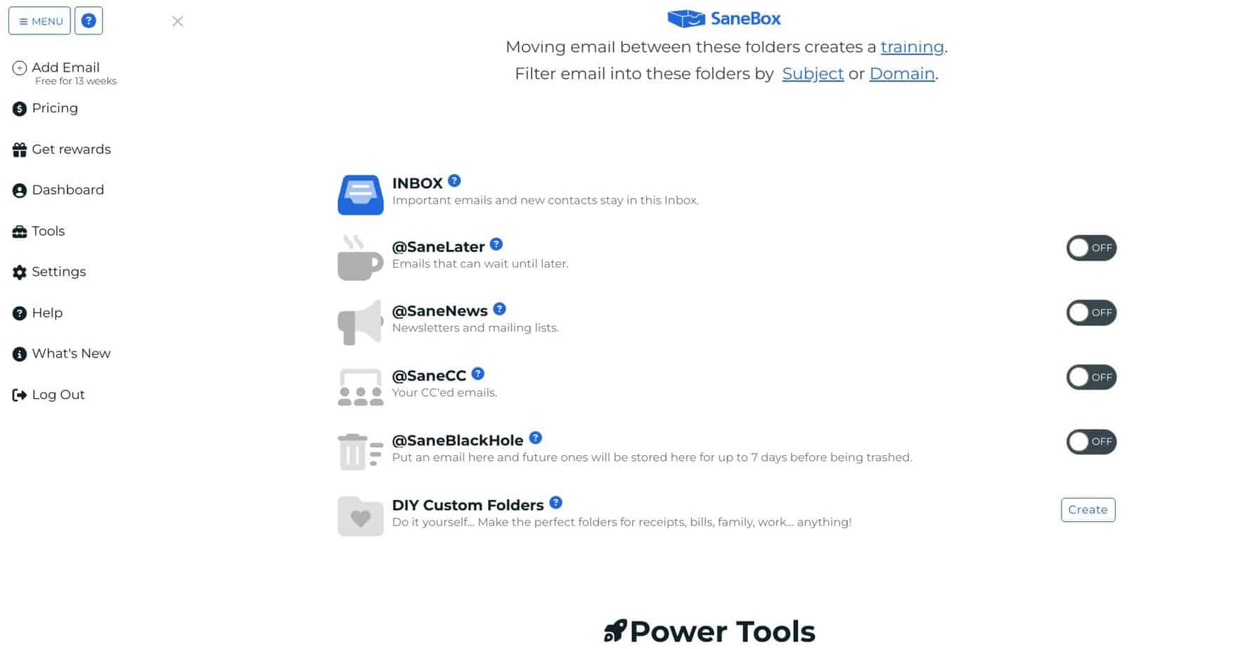 SaneBox Email Filtering