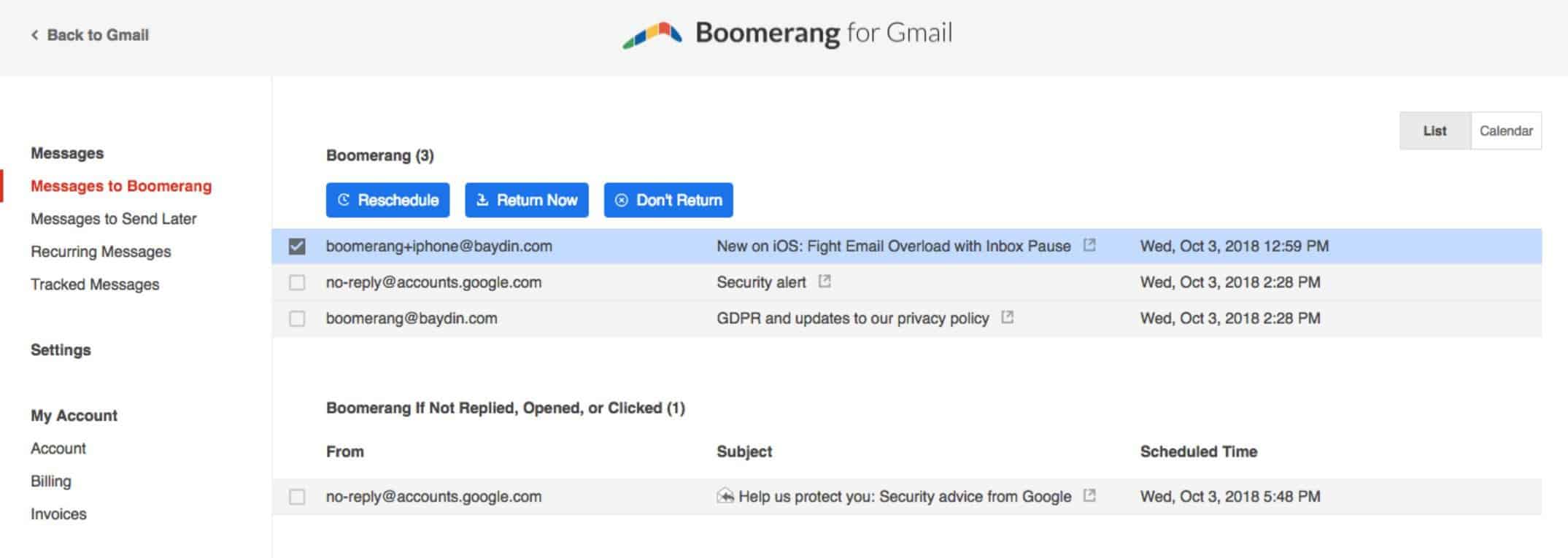 Boomerang voor Gmail