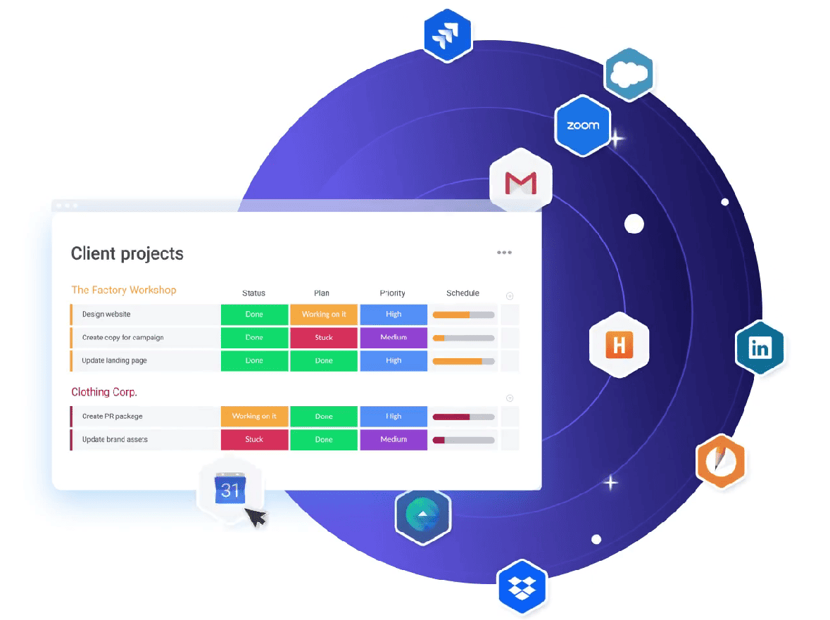 integrations monday.com