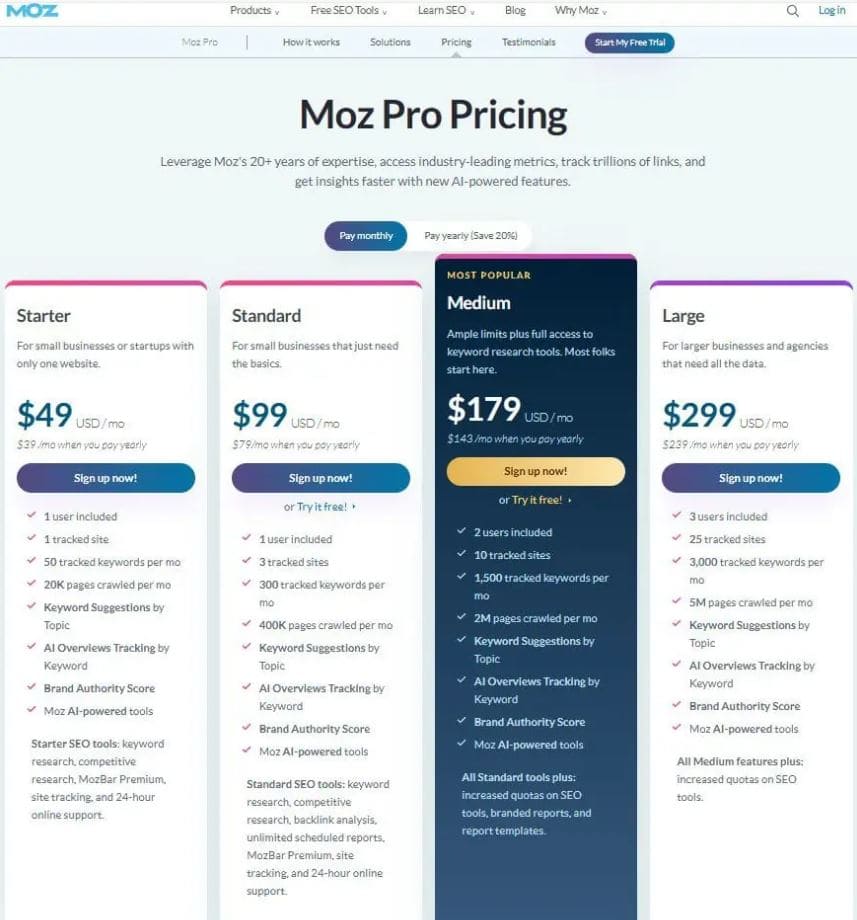 moz prices