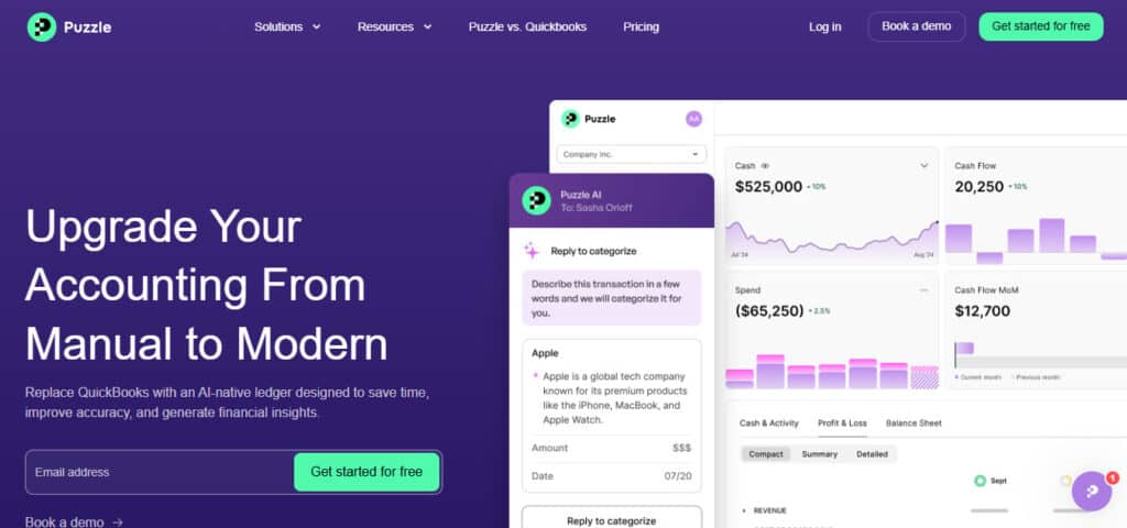 QuickBooks vs. Puzzle.io