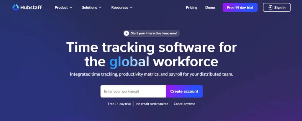 Hubstaff website