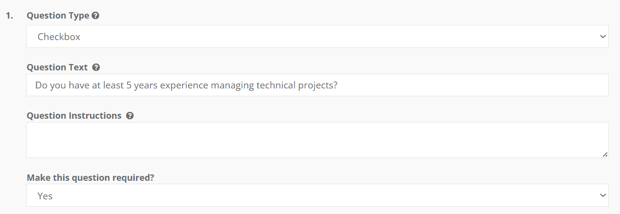 Ninja Gig - application questions