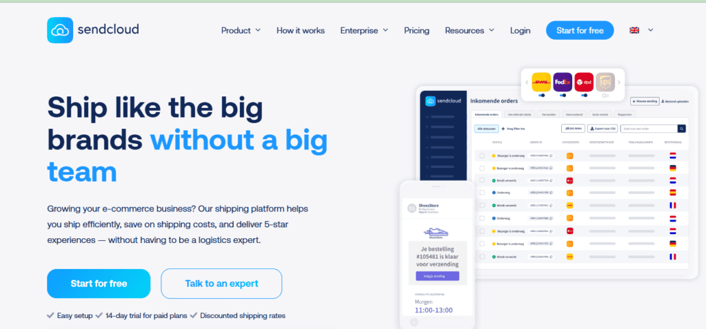 Sendcloud website
