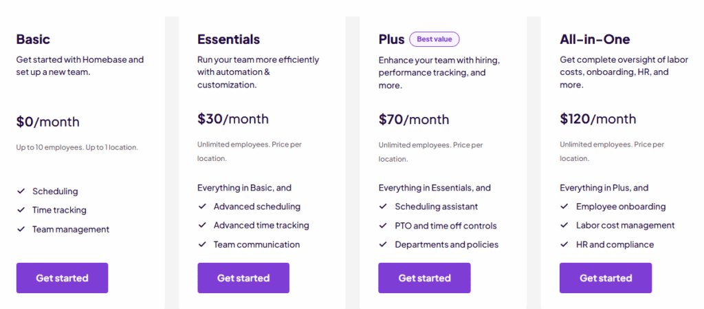 Homebase pricing