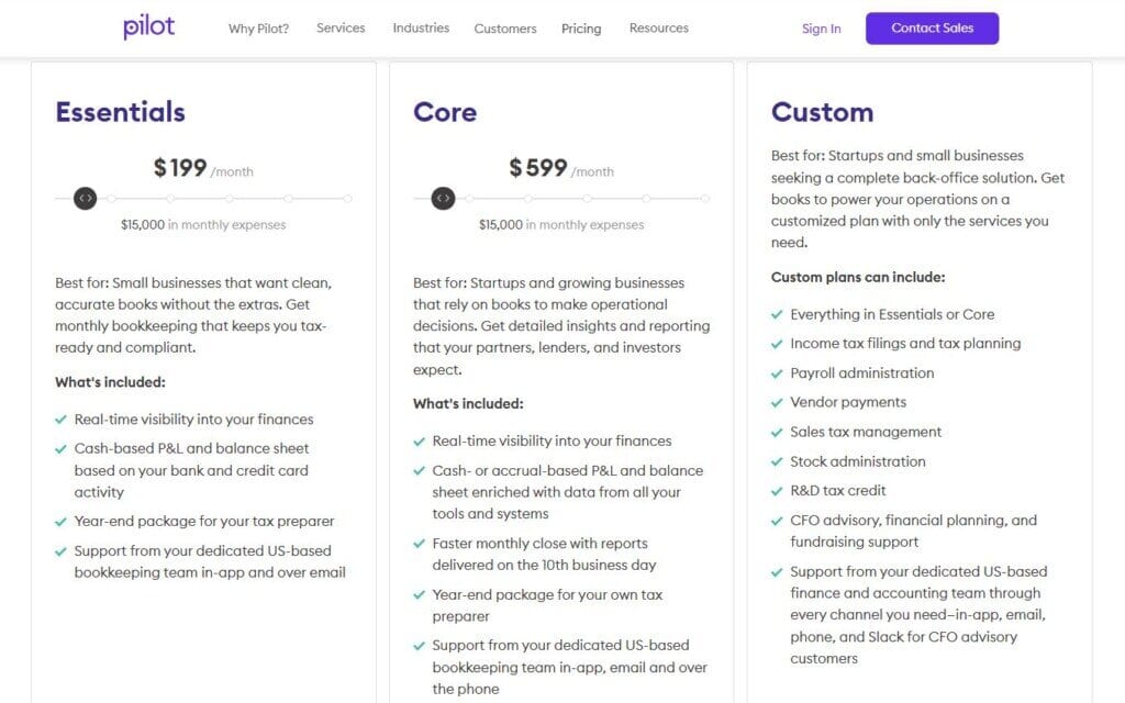 pilot prices